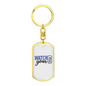 Watch Your Six Keychain Stainless Steel or 18k Gold Dog Tag Keyring-Express Your Love Gifts