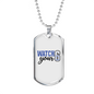 Watch Your Six Necklace Stainless Steel or 18k Gold Dog Tag 24"-Express Your Love Gifts