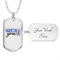 Watch Your Six Necklace Stainless Steel or 18k Gold Dog Tag 24"-Express Your Love Gifts