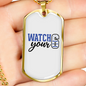 Watch Your Six Necklace Stainless Steel or 18k Gold Dog Tag 24"-Express Your Love Gifts