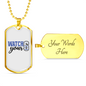Watch Your Six Necklace Stainless Steel or 18k Gold Dog Tag 24"-Express Your Love Gifts