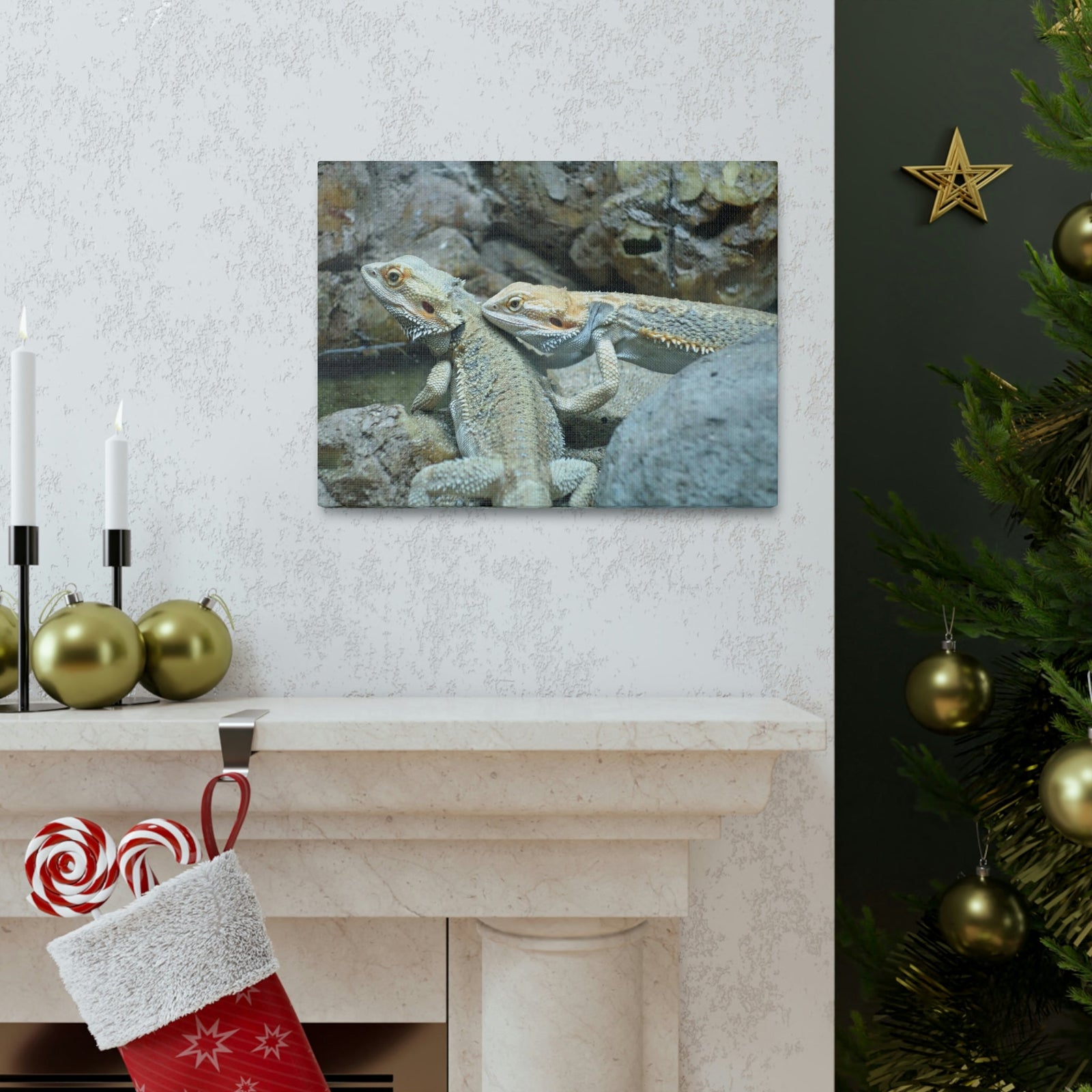 Scripture Walls Water Dragon Couple Water Dragon Couple Print Animal Wall Art Wildlife Canvas Prints Wall Art Ready to Hang Unframed-Express Your Love Gifts