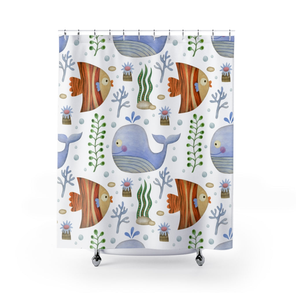 Watercolor Fish Seamless Stylish Design 71" x 74" Elegant Waterproof Shower Curtain for a Spa-like Bathroom Paradise Exceptional Craftsmanship-Express Your Love Gifts