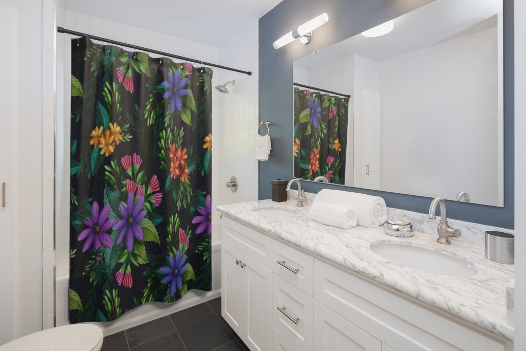 Watercolor Floral Pattern Stylish Design 71" x 74" Elegant Waterproof Shower Curtain for a Spa-like Bathroom Paradise Exceptional Craftsmanship-Express Your Love Gifts