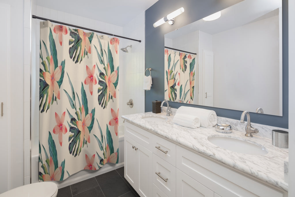 Watercolor Flower Pattern Stylish Design 71" x 74" Elegant Waterproof Shower Curtain for a Spa-like Bathroom Paradise Exceptional Craftsmanship-Express Your Love Gifts