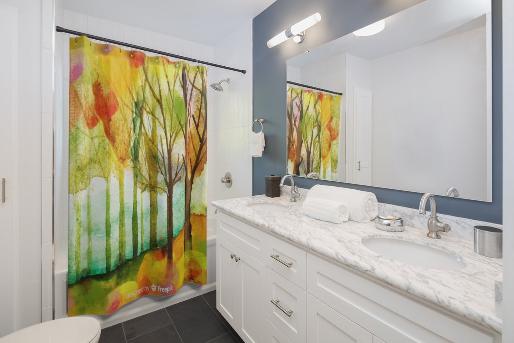 Watercolor Natural Background Stylish Design 71" x 74" Elegant Waterproof Shower Curtain for a Spa-like Bathroom Paradise Exceptional Craftsmanship-Express Your Love Gifts