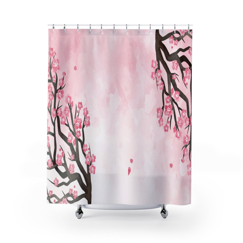 Watercolor Plum Blossom Stylish Design 71" x 74" Elegant Waterproof Shower Curtain for a Spa-like Bathroom Paradise Exceptional Craftsmanship-Express Your Love Gifts