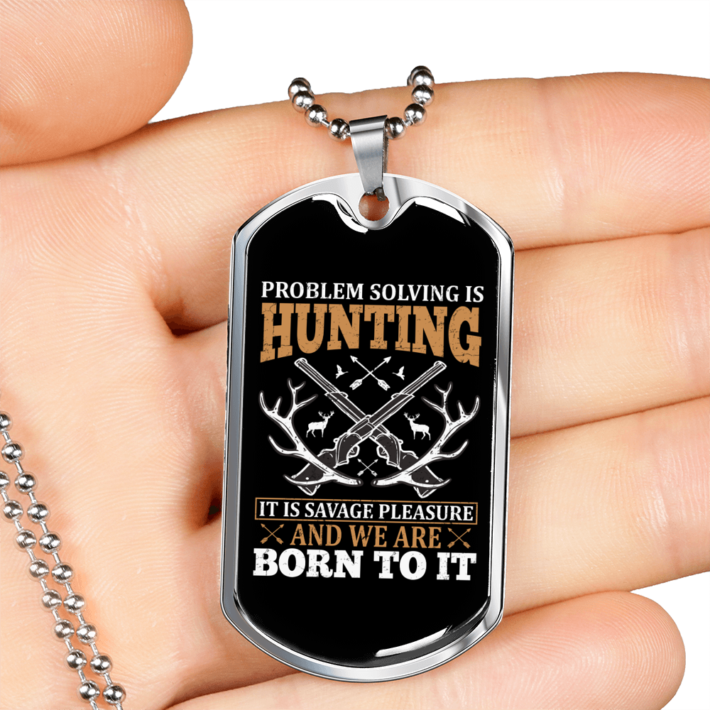 We Are Hunting Necklace Stainless Steel or 18k Gold Dog Tag 24" Chain-Express Your Love Gifts