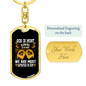 We Are Satisfied In Him Keychain Stainless Steel or 18k Gold Dog Tag Keyring-Express Your Love Gifts