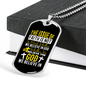 We Believe In God Christian Necklace Stainless Steel or 18k Gold Dog Tag 24" Chain-Express Your Love Gifts