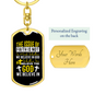 We Believe In God Keychain Stainless Steel or 18k Gold Dog Tag Keyring-Express Your Love Gifts