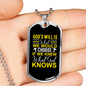 We Choose God'S Will Christian Necklace Stainless Steel or 18k Gold Dog Tag 24" Chain-Express Your Love Gifts