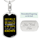We Choose God'S Will Keychain Stainless Steel or 18k Gold Dog Tag Keyring-Express Your Love Gifts