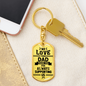 We Love You Dad Keychain Stainless Steel or 18k Gold Dog Tag Keyring-Express Your Love Gifts