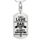 We Love You Dad Keychain Stainless Steel or 18k Gold Dog Tag Keyring-Express Your Love Gifts