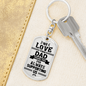 We Love You Dad Keychain Stainless Steel or 18k Gold Dog Tag Keyring-Express Your Love Gifts