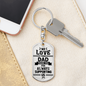 We Love You Dad Keychain Stainless Steel or 18k Gold Dog Tag Keyring-Express Your Love Gifts