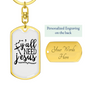 We Need Jesus Keychain Stainless Steel or 18k Gold Dog Tag Keyring-Express Your Love Gifts