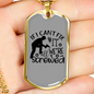We'Re All Screwed Woodworker Dog Tag Stainless Steel or 18k Gold W 24"-Express Your Love Gifts