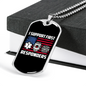 We Support First Responders Firefighter Gift Stainless Steel or 18k Gold Dog Tag 24" Chain-Express Your Love Gifts