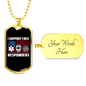We Support First Responders Firefighter Gift Stainless Steel or 18k Gold Dog Tag 24" Chain-Express Your Love Gifts
