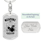 Weapons Of Mass Percussion Keychain Dog Tag Stainless Steel or 18k Gold-Express Your Love Gifts