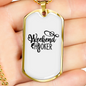 Weekend Hooker Fishing Necklace Stainless Steel or 18k Gold Dog Tag 24" Chain-Express Your Love Gifts