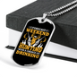 Weekend Hunting Necklace Stainless Steel or 18k Gold Dog Tag 24" Chain-Express Your Love Gifts