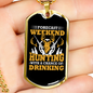 Weekend Hunting Necklace Stainless Steel or 18k Gold Dog Tag 24" Chain-Express Your Love Gifts