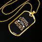 Weekends Coffee and Dogs Brown Necklace Stainless Steel or 18k Gold Dog Tag 24" Chain-Express Your Love Gifts