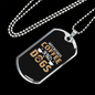 Weekends Coffee and Dogs Brown Necklace Stainless Steel or 18k Gold Dog Tag 24" Chain-Express Your Love Gifts