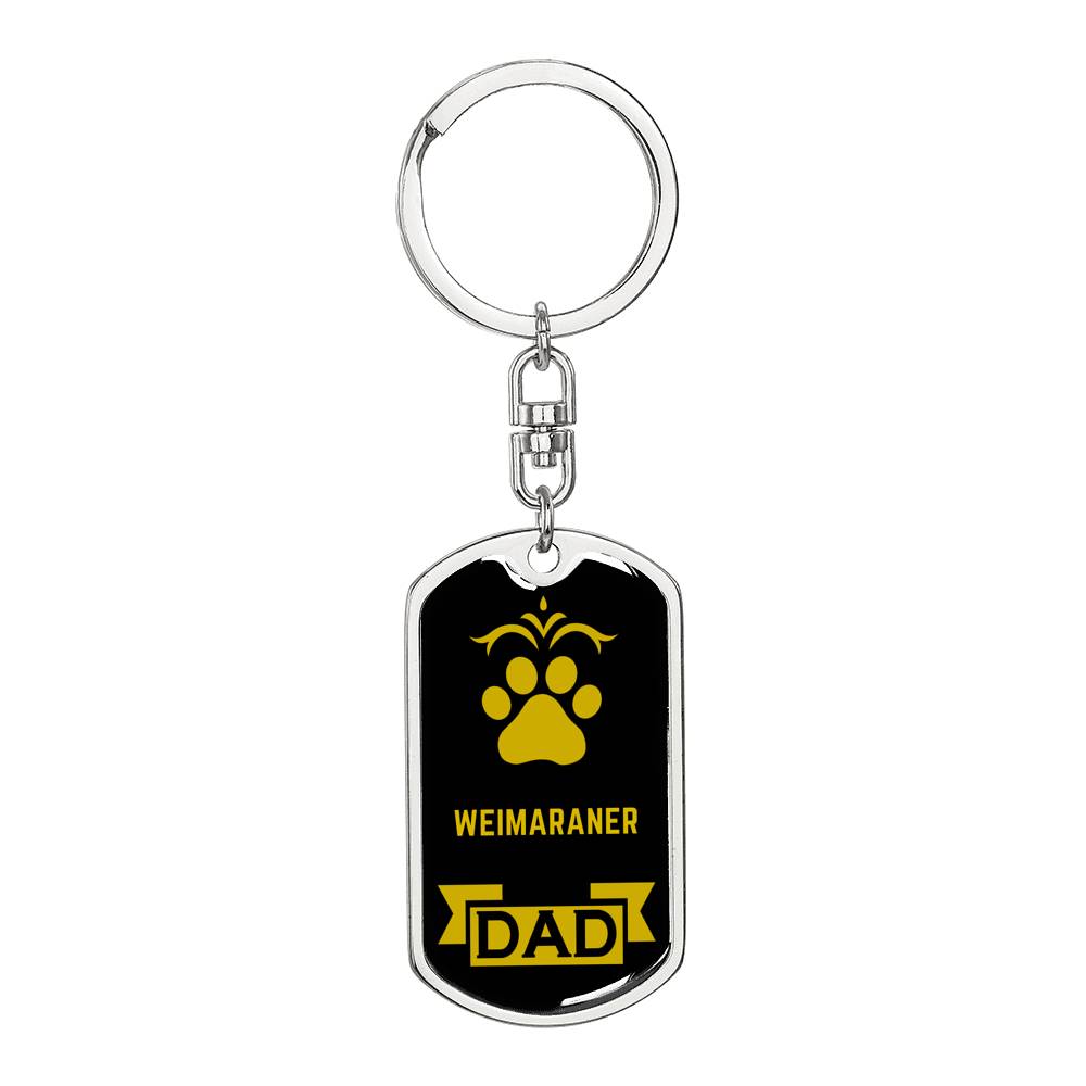 Weimaraner Keychain Stainless Steel or 18k Gold-Express Your Love Gifts