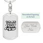 Welcome Back Jesus Keychain Stainless Steel or 18k Gold Dog Tag Keyring-Express Your Love Gifts