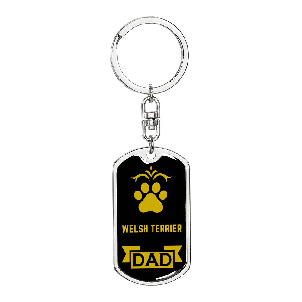 Welsh Terrier Keychain Stainless Steel or 18k Gold-Express Your Love Gifts