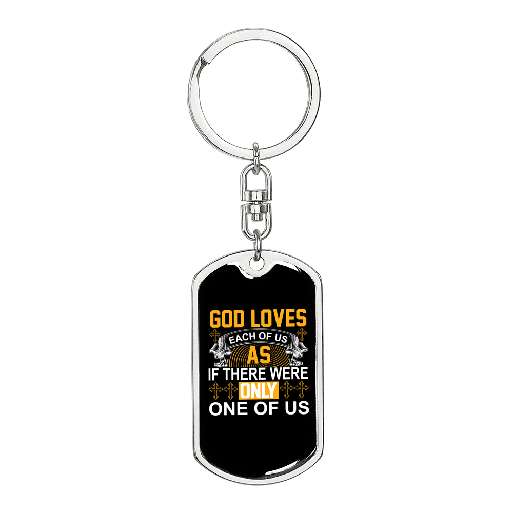 Were Only One Keychain Stainless Steel or 18k Gold Dog Tag Keyring-Express Your Love Gifts