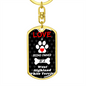 West Highland White Terrier Keychain Stainless Steel or 18k Gold Dog Tag Keyring-Express Your Love Gifts