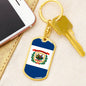 West Virginia State Flag Keychain Dog Tag Stainless Steel or 18k Gold-Express Your Love Gifts