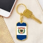 West Virginia State Flag Keychain Dog Tag Stainless Steel or 18k Gold-Express Your Love Gifts