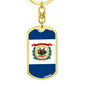 West Virginia State Flag Keychain Dog Tag Stainless Steel or 18k Gold-Express Your Love Gifts