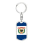 West Virginia State Flag Keychain Dog Tag Stainless Steel or 18k Gold-Express Your Love Gifts