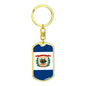 West Virginia State Flag Keychain Dog Tag Stainless Steel or 18k Gold-Express Your Love Gifts