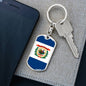 West Virginia State Flag Keychain Dog Tag Stainless Steel or 18k Gold-Express Your Love Gifts