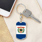 West Virginia State Flag Keychain Dog Tag Stainless Steel or 18k Gold-Express Your Love Gifts