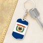 West Virginia State Flag Keychain Dog Tag Stainless Steel or 18k Gold-Express Your Love Gifts