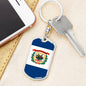 West Virginia State Flag Keychain Dog Tag Stainless Steel or 18k Gold-Express Your Love Gifts