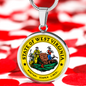 West Virginia State Seal Necklace Circle Pendant Stainless Steel or 18k Gold 18-22"-Express Your Love Gifts
