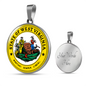 West Virginia State Seal Necklace Circle Pendant Stainless Steel or 18k Gold 18-22"-Express Your Love Gifts