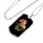 Western Girl Horse Necklace Stainless Steel or 18k Gold Dog Tag 24" Chain-Express Your Love Gifts