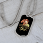 Western Girl Horse Necklace Stainless Steel or 18k Gold Dog Tag 24" Chain-Express Your Love Gifts