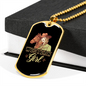 Western Girl Horse Necklace Stainless Steel or 18k Gold Dog Tag 24" Chain-Express Your Love Gifts